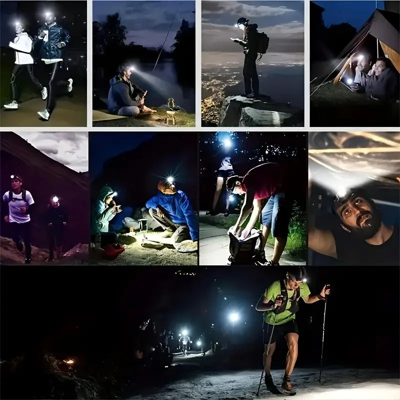 LEI ADIGHT 5-LED Rechargeable Headlamp - 5led Bright Power, 4 Modes, 492ft Visibility, 1200mAh, 118g Lightweight, Comfort Band, Adjustable, High Lumens Flashlight, Dual Light Combo - Outdoor Activities, Camping, Running