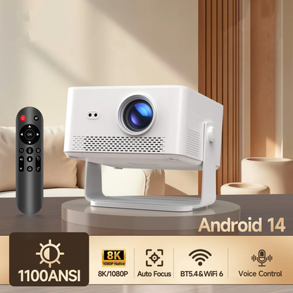 480MAX Smart Projector | 1100 ANSI 4K Home Cinema with Auto Focus, AI Keystone, Android 14, WiFi 6 & HDR10+