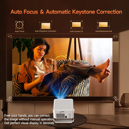 480MAX Smart Projector | 1100 ANSI 4K Home Cinema with Auto Focus, AI Keystone, Android 14, WiFi 6 & HDR10+