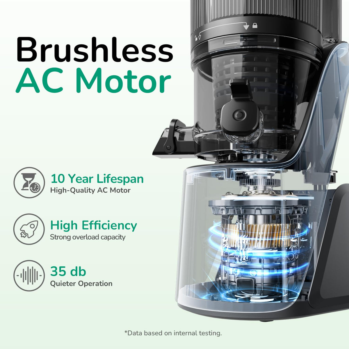 Premium 3-in-1 Cold Press Juicer | 6" Wide Feed Chute • Self-Precut • Brushless Motor • BPA-Free