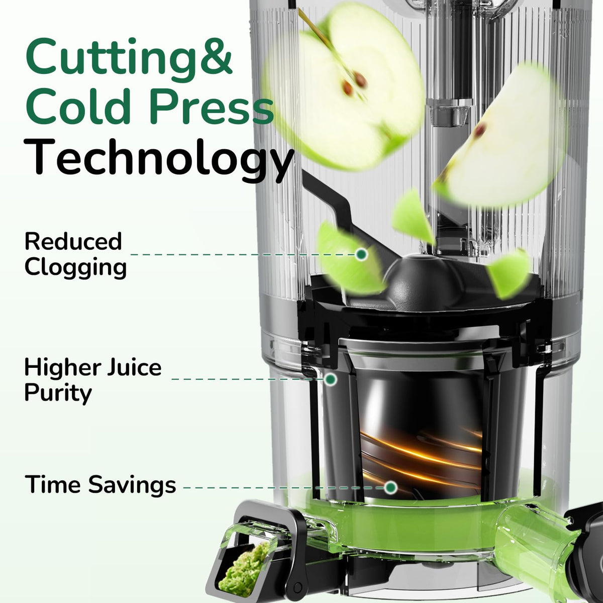 Premium 3-in-1 Cold Press Juicer | 6" Wide Feed Chute • Self-Precut • Brushless Motor • BPA-Free