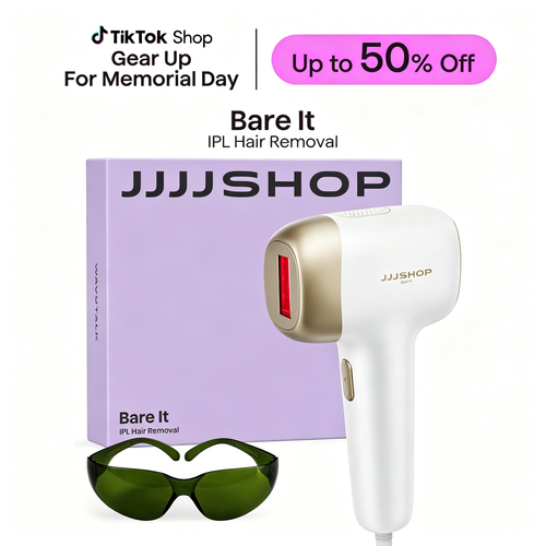 JJJSHOP Bare It IPL Hair Removal with Ice Cooling, 3 Modes & 24J Dual-Pulse for Salon-Level Results on Face, Body & Bikini, Painless & Precise