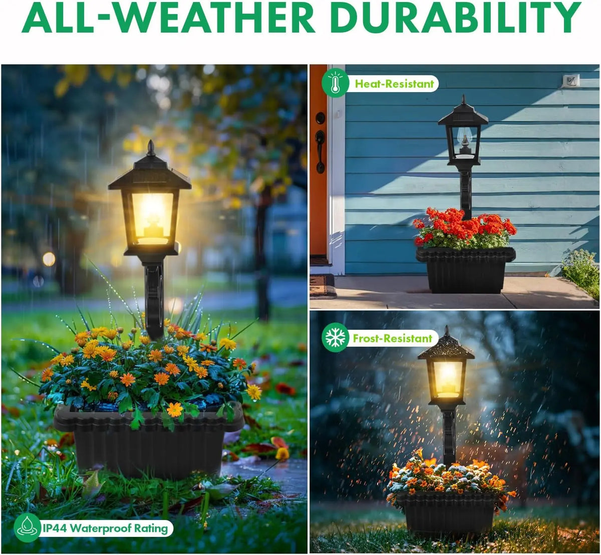 1/2 Pcs Solar Post Light With Planter, Room Decor For Easter Wedding Decorations, Black Post Light, 2 In 1 Outdoor Solar Post Light For Porch Front Door Patio Roadside Decoration