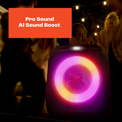 🔥 Today’s Special | AI Sound Boost Portable Bluetooth Speaker – Dynamic Light Show, 15H Battery, Mic & Guitar Inputs