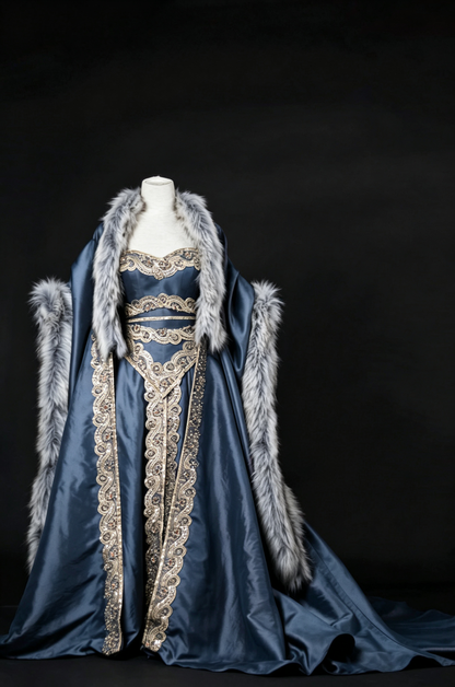 Dreamy dress Queen Gown With Fur Cloak