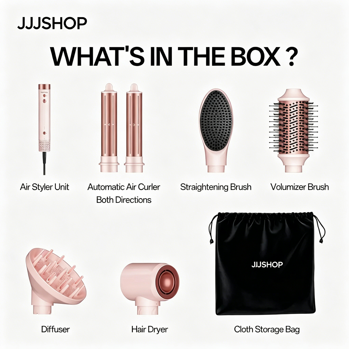 6-in-1 Air Styler Wrap – Ionic Dryer, Auto Curler & Blowout Brush Set