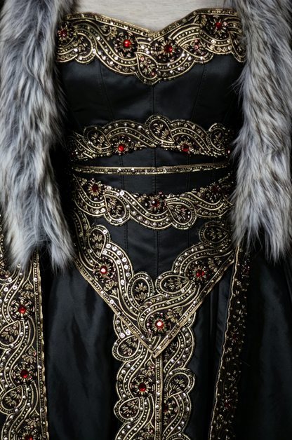 Dreamy dress Queen Gown With Fur Cloak