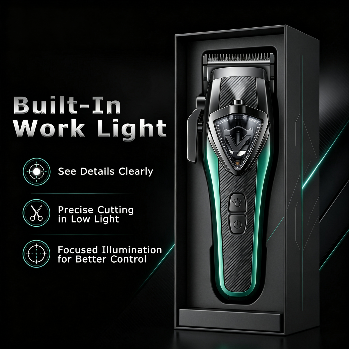 Professional Men Hair Clipper & Trimmer Kit | 11000RPM, Long‑Lasting Battery, Charging Base, Travel Case, DLC & Stainless Steel Blades
