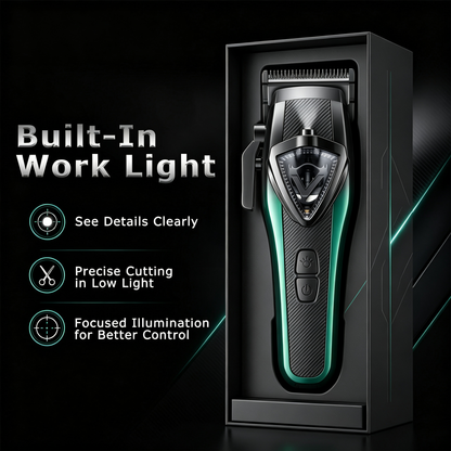 Professional Men Hair Clipper & Trimmer Kit | 11000RPM, Long‑Lasting Battery, Charging Base, Travel Case, DLC & Stainless Steel Blades