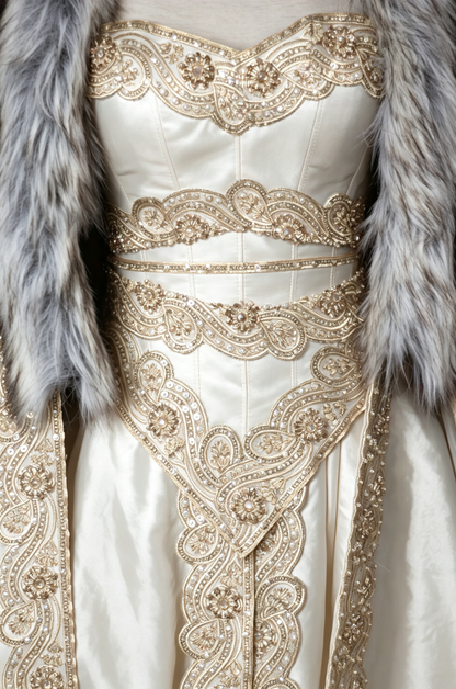 Dreamy dress Queen Gown With Fur Cloak