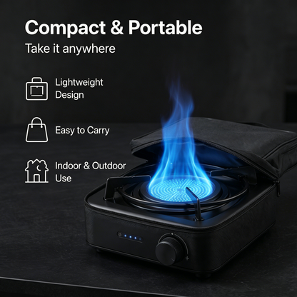 Portable Solar Cooking Stove | Built-in Rechargeable Battery, USB Charging & Energy Efficient Cordless Cooker