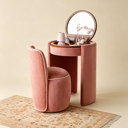 🎉 Exclusive Deal · Limited Stock🎉 Modern Makeup Vanity Set with LED Mirror, Stool & Large Storage