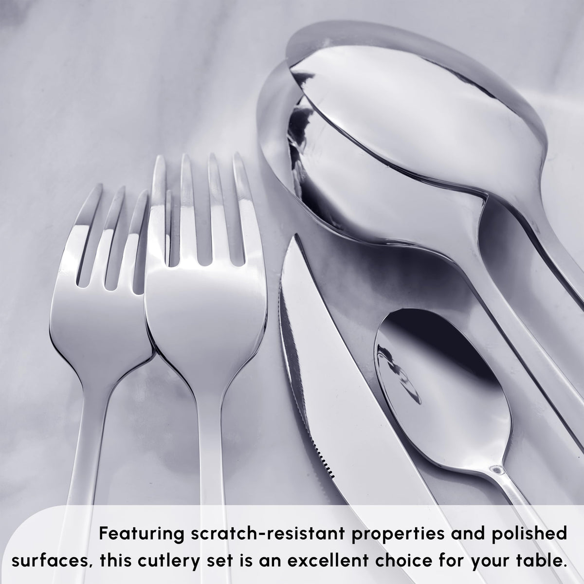 Tivoli 60 Pieces Cutlery Set for 12 Person - Forks, Spoon, Knives Silverware Sets - Modern Silver Flatware - Stainless Steel Kitchen Utensils Tableware Set - Dishwasher Safe