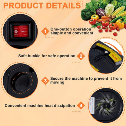 Commercial Vegetable Dicer Chopper 3 IN 1 Food Processor Automatic Potato Slicer&Onion Shredder with 3 Stainless Steel Blades 110V