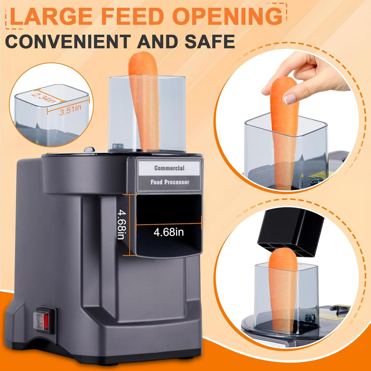 Commercial Vegetable Dicer Chopper 3 IN 1 Food Processor Automatic Potato Slicer&Onion Shredder with 3 Stainless Steel Blades 110V