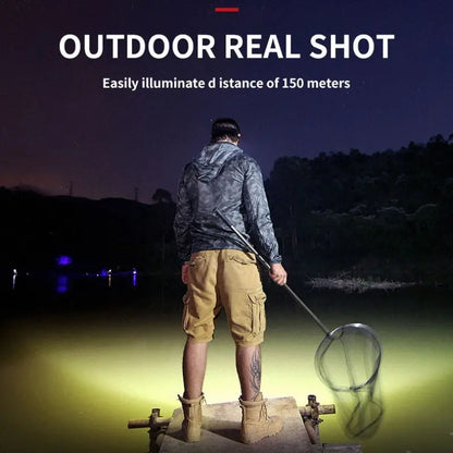 LEI ADIGHT 5-LED Rechargeable Headlamp - 5led Bright Power, 4 Modes, 492ft Visibility, 1200mAh, 118g Lightweight, Comfort Band, Adjustable, High Lumens Flashlight, Dual Light Combo - Outdoor Activities, Camping, Running