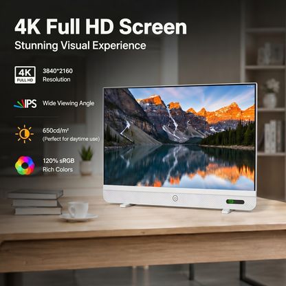 🎉 (CLEARANCE SALE) 🎉 Smart Portable 4K Touchscreen TV + FREE Rolling Stand | Watch, Stream & Sing Anywhere