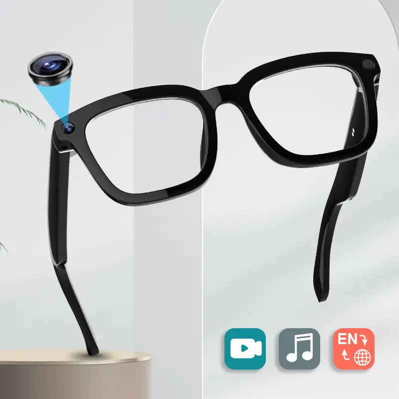 Smart Bluetooth Glasses with 1080p Camera & Audio