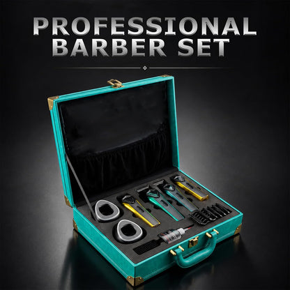Professional Men Hair Clipper & Trimmer Kit | 11000RPM, Long‑Lasting Battery, Charging Base, Travel Case, DLC & Stainless Steel Blades