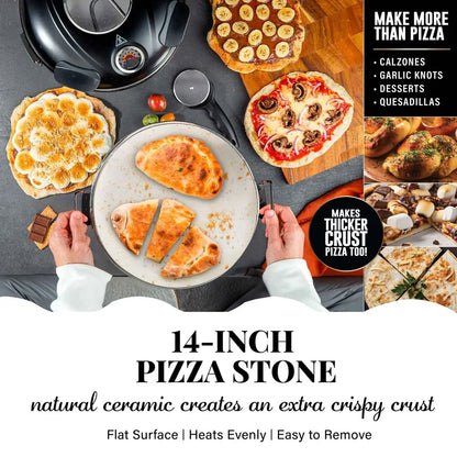 [New] Piezano XL 14" Pizza Oven - Granitestone - 800° Countertop Brick Pizza Oven