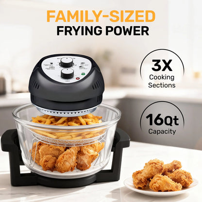 Granitestone 16 Quart Extra Large Air Fryer - Oil-Less Crispy Cooking for Healthier Meals