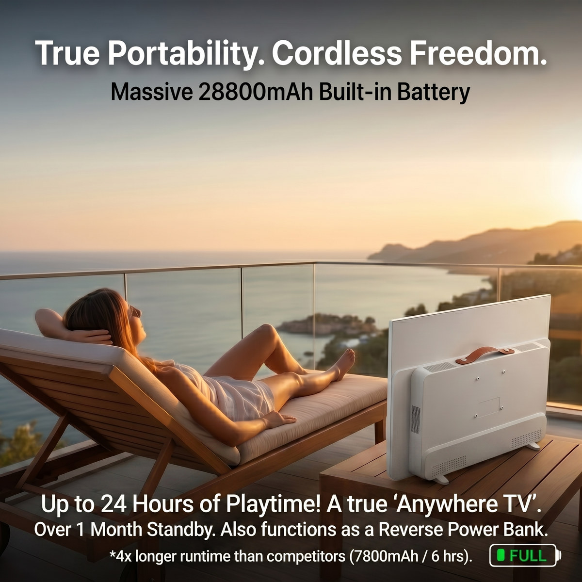🎉 (CLEARANCE SALE) 🎉 Smart Portable 4K Touchscreen TV + FREE Rolling Stand | Watch, Stream & Sing Anywhere