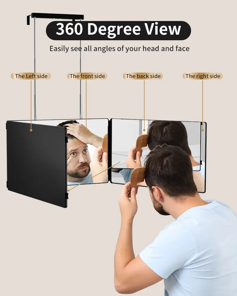 FREE Portable LED Trifold Mirror for Hair Cutting & Grooming