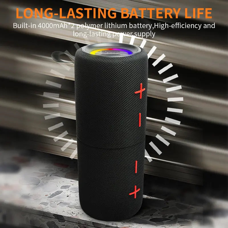 2-in-1 Bluetooth Speaker – Dual-Section Stereo Design, 20W Sound, Waterproof Magnetic Wireless Speaker with 24-Hour Playtime – Perfect for Smartphones & Summer Outdoor Fun