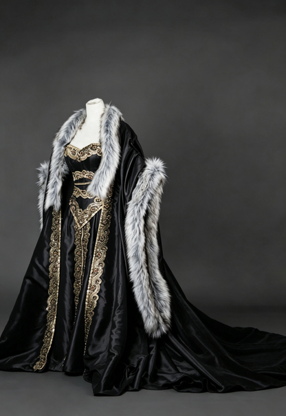 Dreamy dress Queen Gown With Fur Cloak