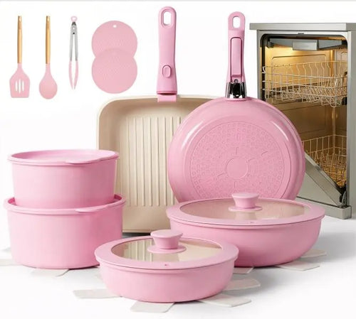 JJJSHOP Non-Toxic Ceramic Cookware Set - 22pcs