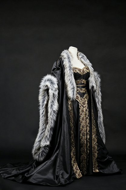 Dreamy dress Queen Gown With Fur Cloak
