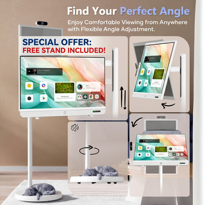 🎉 (CLEARANCE SALE) 🎉 Smart Portable 4K Touchscreen TV + FREE Rolling Stand | Watch, Stream & Sing Anywhere