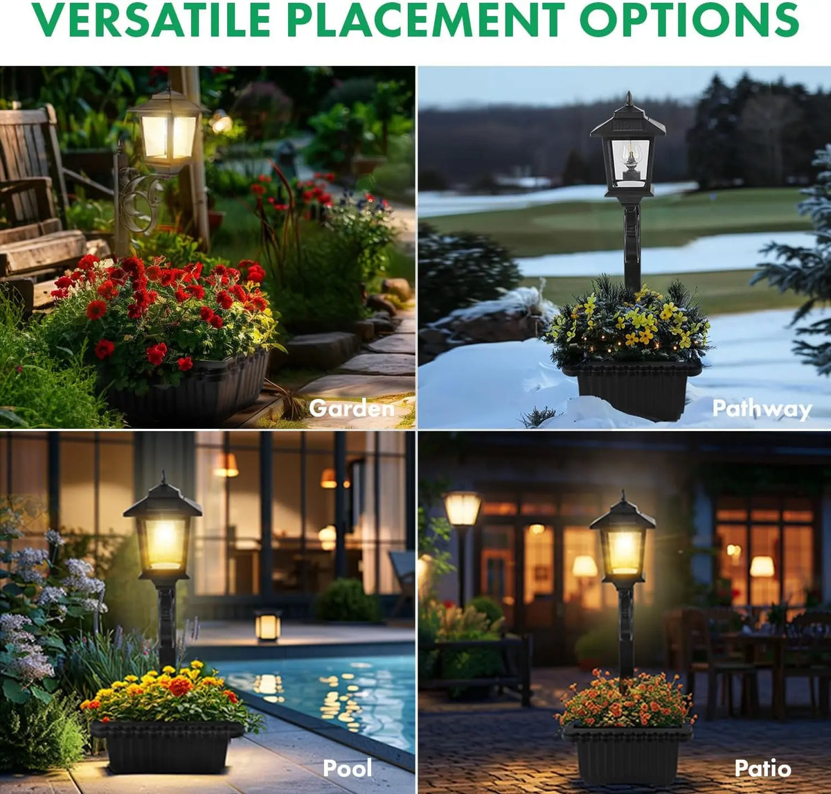 1/2 Pcs Solar Post Light With Planter, Room Decor For Easter Wedding Decorations, Black Post Light, 2 In 1 Outdoor Solar Post Light For Porch Front Door Patio Roadside Decoration