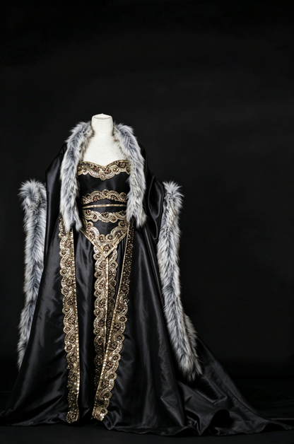 Dreamy dress Queen Gown With Fur Cloak